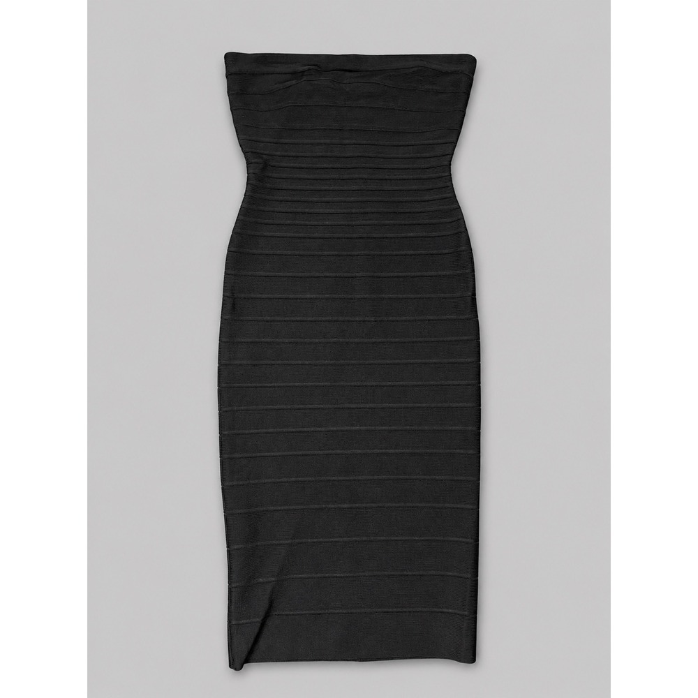 Herve Leger Black Strapless Bandage Bodycon Cocktail Dress Small S